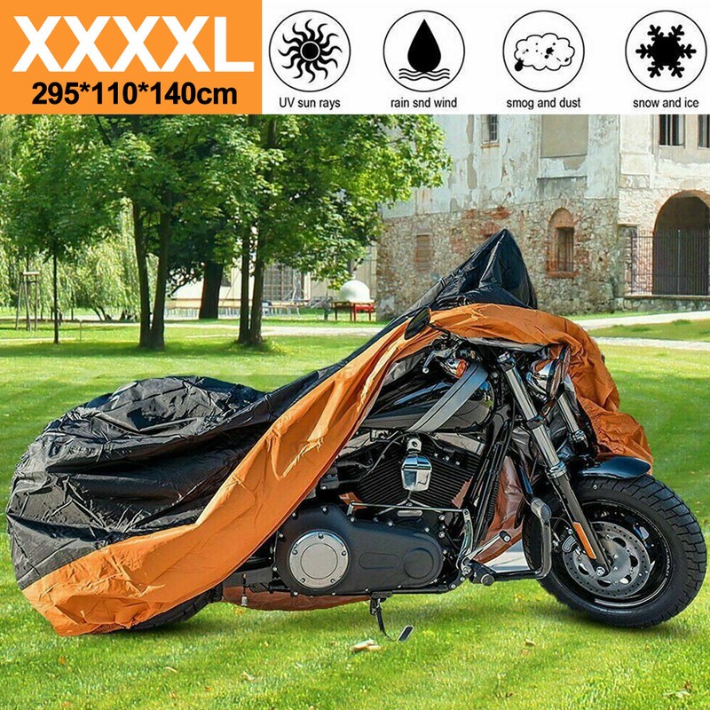4XL Motorcycle Cover Large Bike Outdoor Rain Dust Protector UV Proof Waterproof