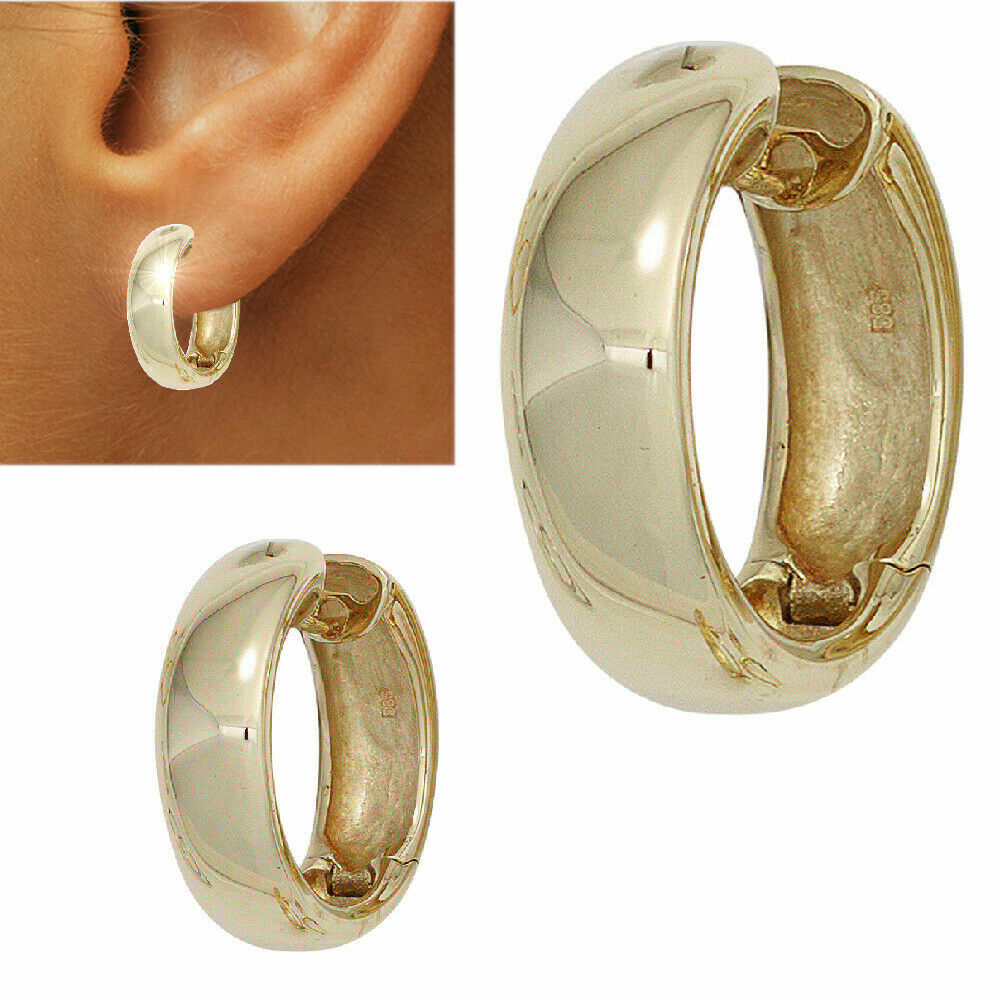 585 echt Gold Creolen Ohrringe 14 Karat 6 mm breit 10,5 g Damen Herren neu | eBay