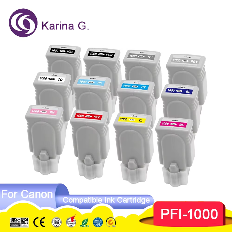 Compatible PFI 1000 PFI-1000 PFI1000 Premium Compatible Color Inkjet Ink Cartri