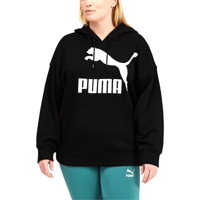 

Puma Classics Logo Pullover Hoodie Женская черная повседневная верхняя одежда 53186001, Черный
