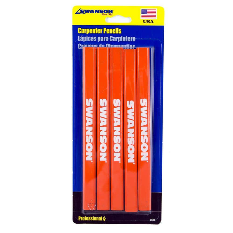 Marking Tool For Woodworking Set Of 5 Pencils Orange