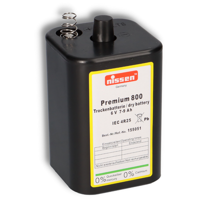 Nissen 4R25 Premium 800 6V 7-9Ah Trockenbatterie 6Volt für Baustellenleuchten