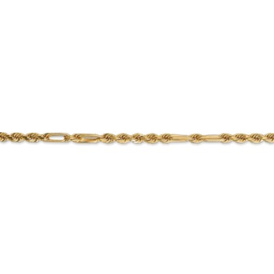 Pre-owned Superdealsforeverything Real 14kt Yellow Gold 3.0mm Diamond Cut Milano Rope Chain Chain Bracelet; 7 Inch