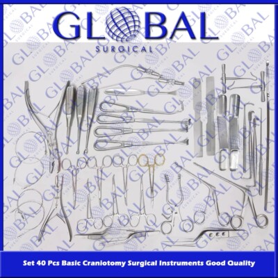 Set 40 Pcs Basic Craniotomy Surgical Instruments Good Quality