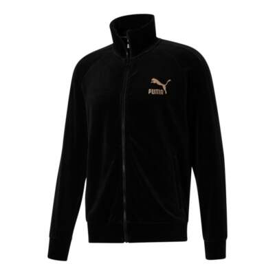 

Puma Velour T7 Full Zip Track Jacket Мужские черные пальто Куртки Верхняя одежда 53967401, Черный, Puma Velour T7 Full Zip Track Jacket