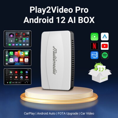 Play2Video Pro Multimedia Player Wireless Carplay & Android Auto Plug&Play *US