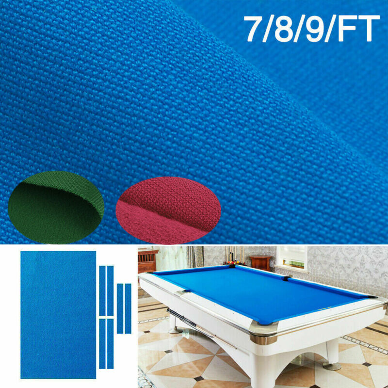 Worsted Pool Table Cloth 7/8/9ft Table Billiard Felt Fast Speed w/ PRE-CUT RAILS