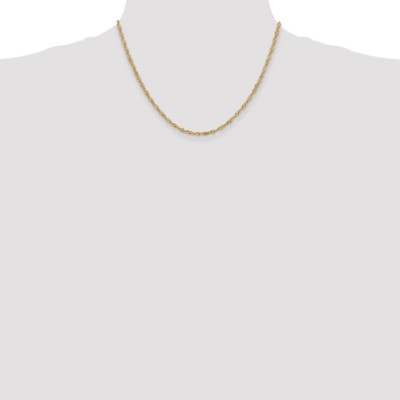 Pre-owned Superdealsforeverything Real 14kt Yellow Gold 16 Inch 2mm Singapore With Lobster Clasp Chain; 16 Inch