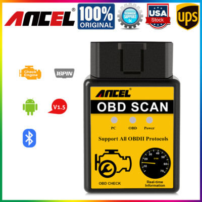 ANCEL ELM327 OBD2 Scanner Bluetooth Code Reader Diagnostic Tool For Android