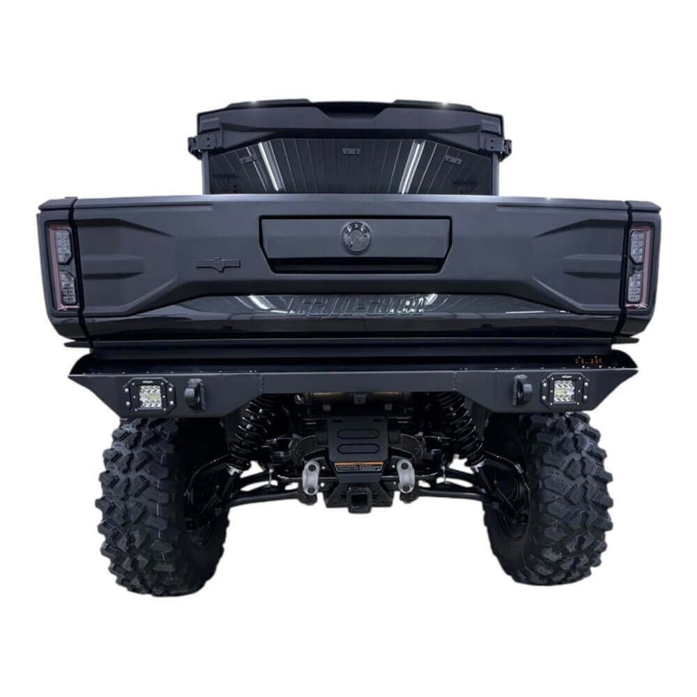 AJK Offroad Can-Am Defender HD11 Rear Bumper W/ Top Tread Black Plates & Lights