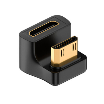 CY Mini HDMI 1.4 Angled Adapter Male to Female U Shape 360 Degree Gold Plated