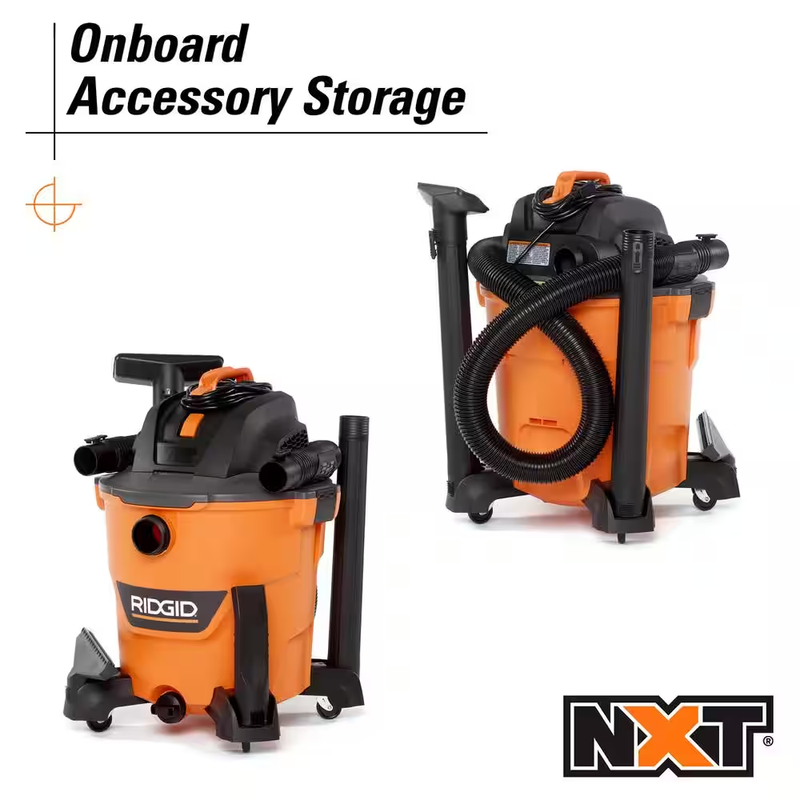 NEW RIDGID 12 Gal 5.0 Peak HP Shop Vac NXT Wet Dry Vacuum Built-In Drain 7' Hose