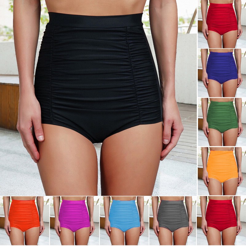 high waisted bathing shorts