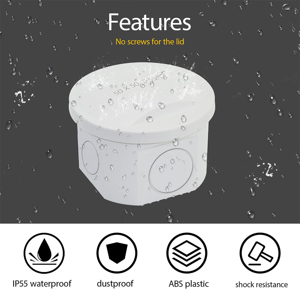 Electrical Junction Box Waterproof ABS Outdoor Project Enclosure Reversed Holes
