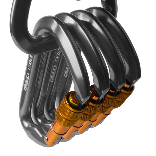 CARABINER STEEL Twist Lock 30KN Screw Locking Rock Climbing Hiking Gate Outdoor