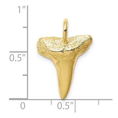 Pre-owned Skyjewelers Real 10kt Yellow Gold Shark Tooth Pendant
