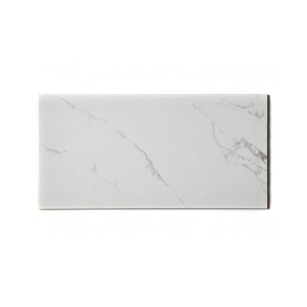 Sample of Floor Tiles Place White Marble Effect 25cm x 50cm Wall