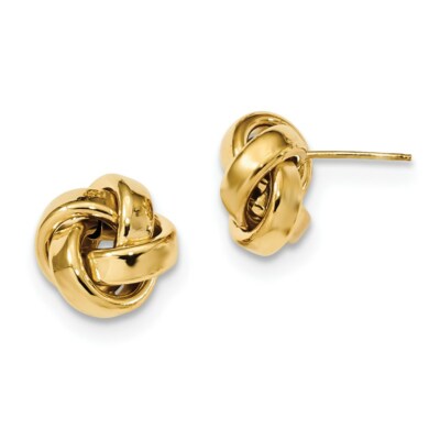 Pre-owned Superdealsforeverything Real 14kt Yellow Gold Polished Love Knot Post Earrings