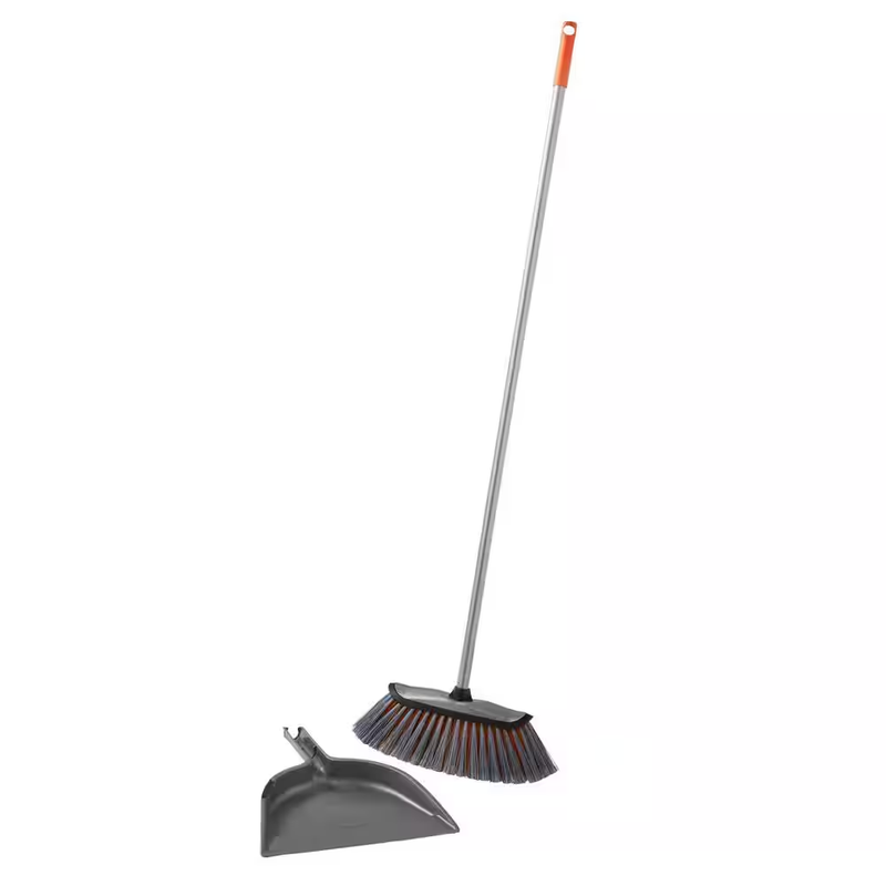 HDX Broom Dustpan Set Indoor Floor Sweeper Soft Bristle Pet Hair Cleaning 13 in