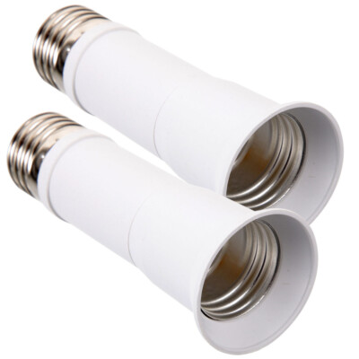 2PCS Light Bulb Extender Socket Extension Plug Converter E27 Edison Screw