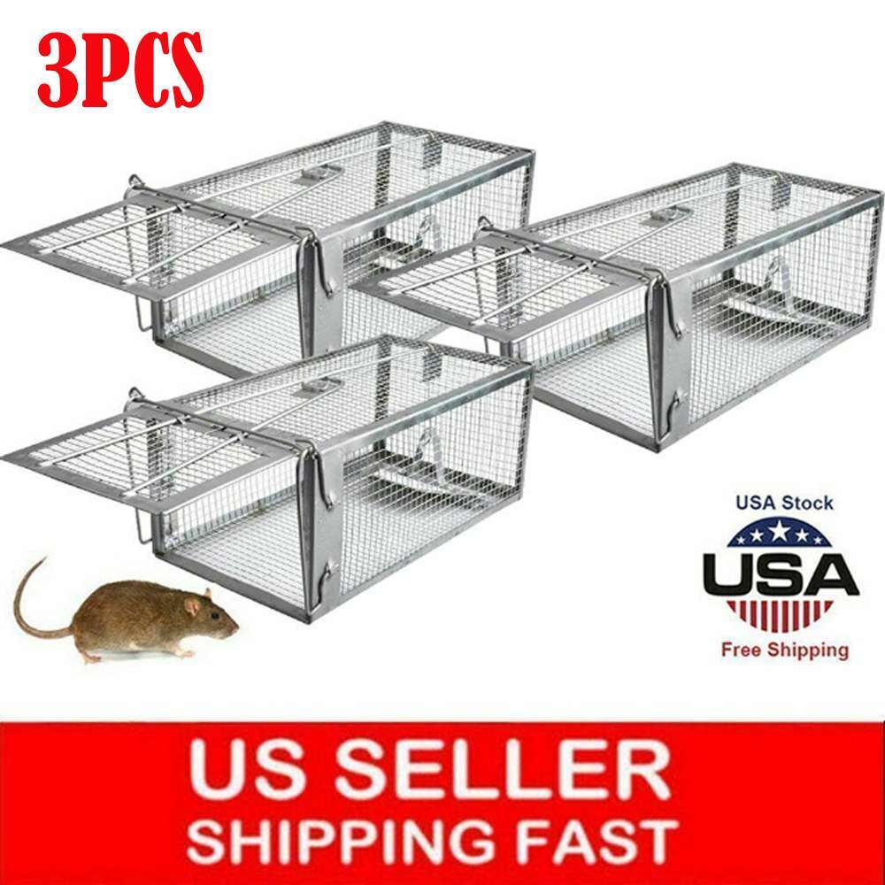 3pc Rat Trap Cage Small Live Animal Pest Rodent Mouse Control Catch Hunting Trap