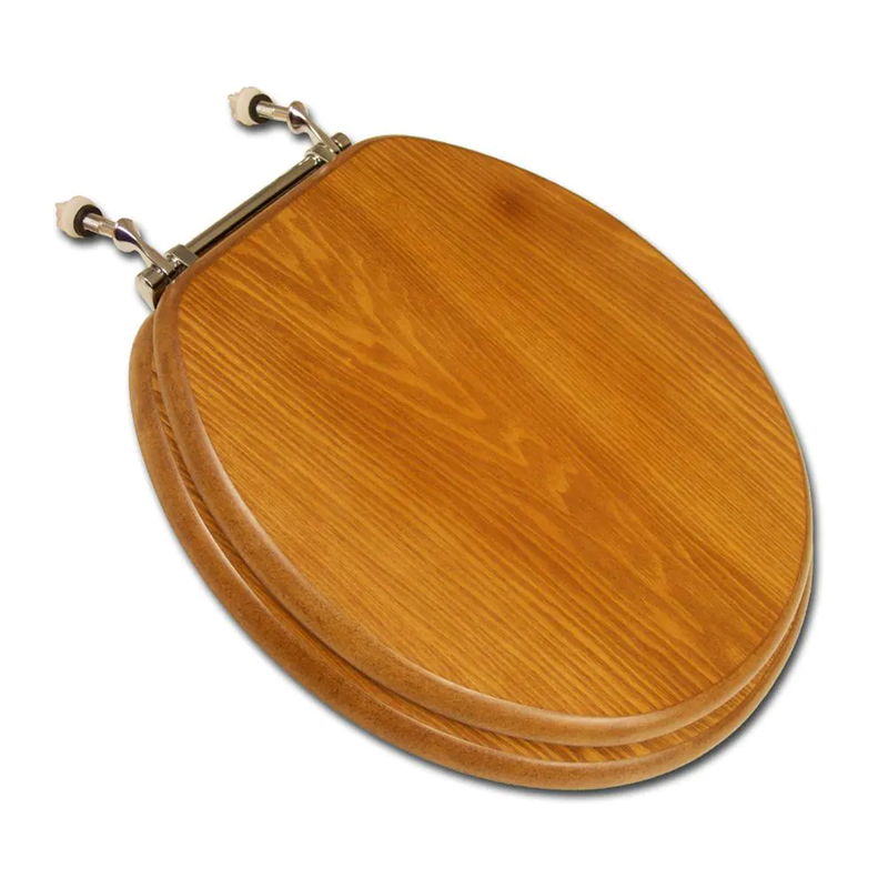 Closed Wood Round With Cover And Chrome Hinge Dark Brown Oak