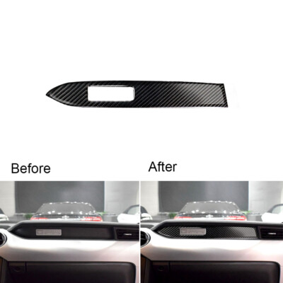 1Pcs Carbon Fiber Co-pilot Dashboard Panel Cover Trim For Ford Mustang 2015-19 