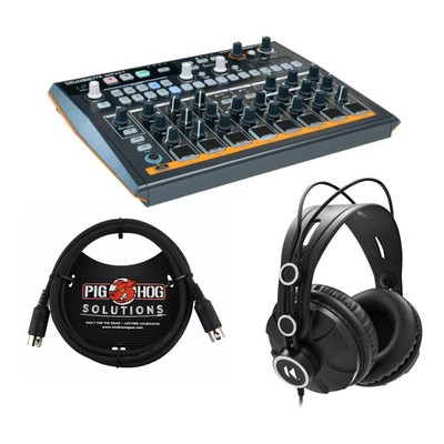 Arturia DrumBrute Impact Analog Drum Machine with Over Ear Headphone and Cable