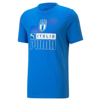 

Puma Italy Soccer Ftblcore Crew Neck Футболка с коротким рукавом Мужские синие повседневные топы, Синий, Puma Italy Soccer Ftblcore Crew Neck Short Sleeve T-Shirt