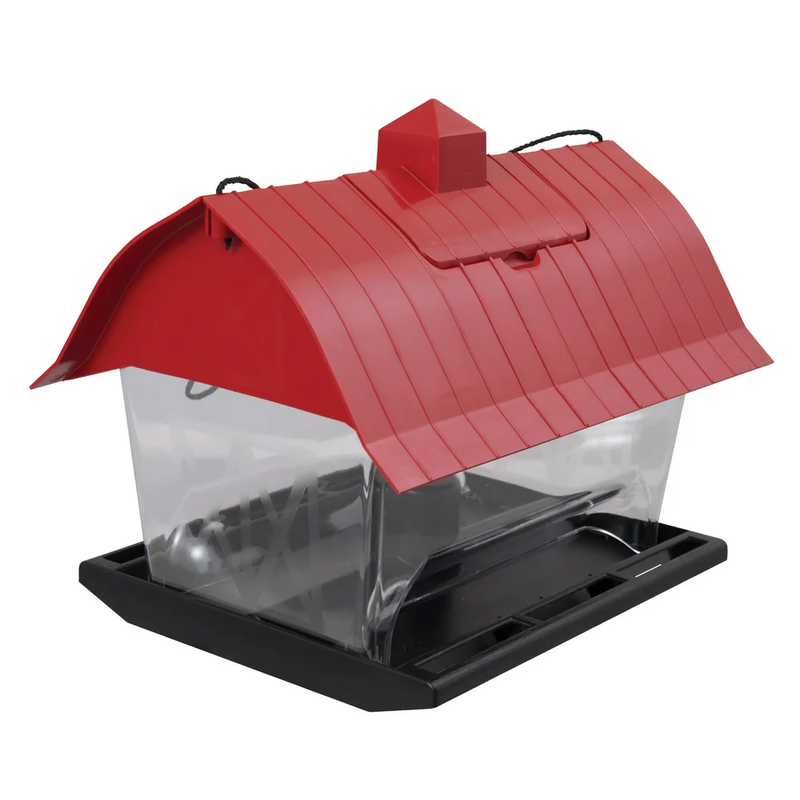 Pennington Red Resin Barn Wild Bird Feeder, 4.5 Lb. Capacity