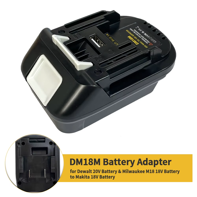 Electric Power Tool Adapter Converter DM18M Battery Adapter for Dewalt DCB200 DC