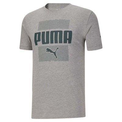 

Puma Maze Graphic Crew Neck Футболка с коротким рукавом Мужские серые повседневные топы 588545-53, Grey, Puma Maze Graphic Crew Neck Short Sleeve T-Shirt