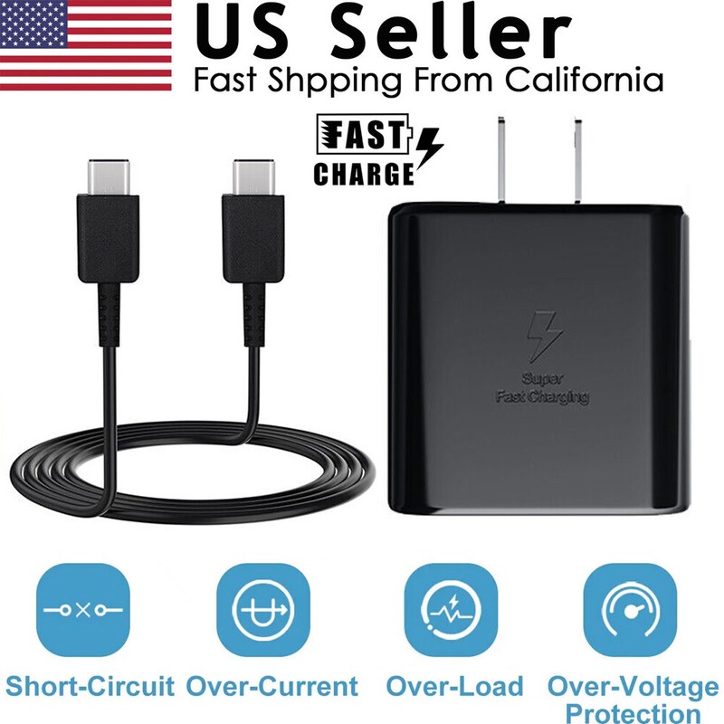 45W Super Fast Wall Charger Type USB-C 6FT Cable For