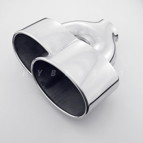Picture 10 of Pair 2.4" inlet Porsche 997 C2/S/4S/GTS Style Oval Stainless Steel Exhaust Tips