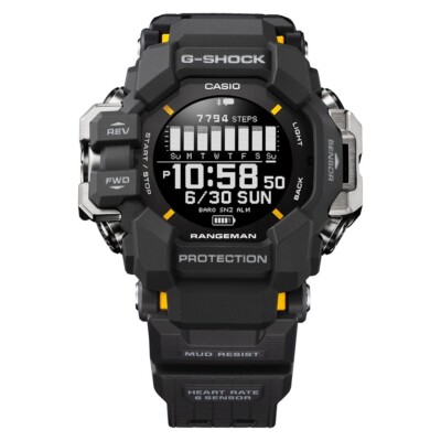 Pre-owned Casio G-shock Master Of Rangeman Gpr-h1000-1jr Black Men's Watch W/ Box