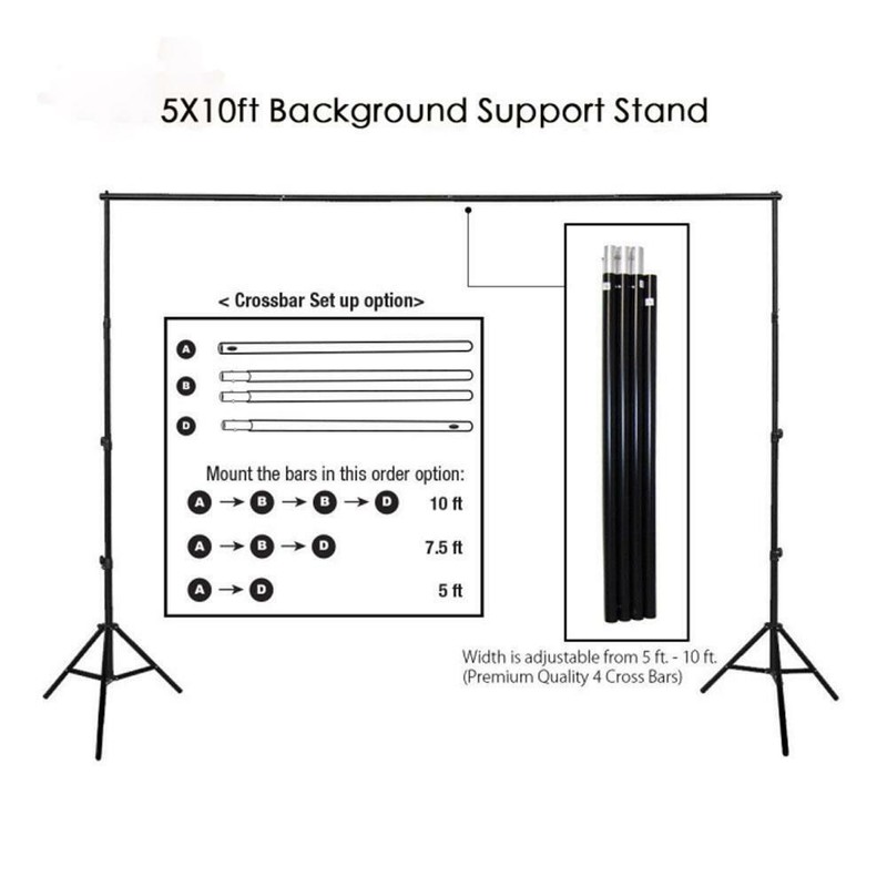 Kshioe Adjustable Background Support Stand Photo Backdrop Kit Photography