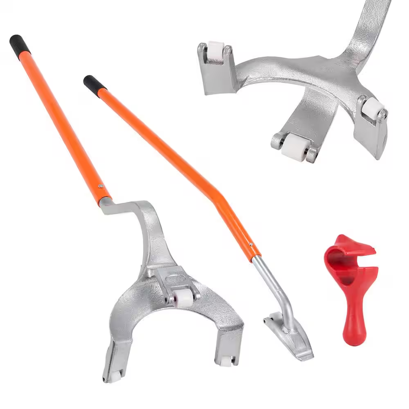Tire Mount Demount Tool, 22.5 In. -24.5 In. Manual Steel Tire Changer Mount Demount Removal Tool, with Extra, Orange