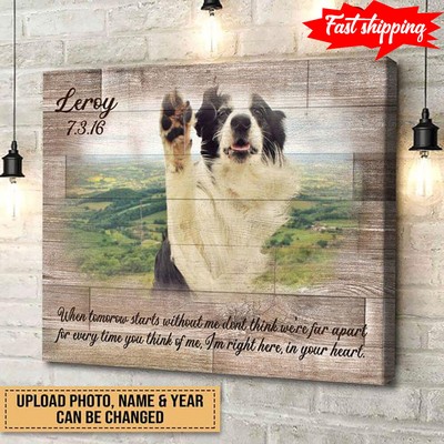 Personalized Photo, Name &amp Year Border Collie Dog Letter When Tomorrow Sta...