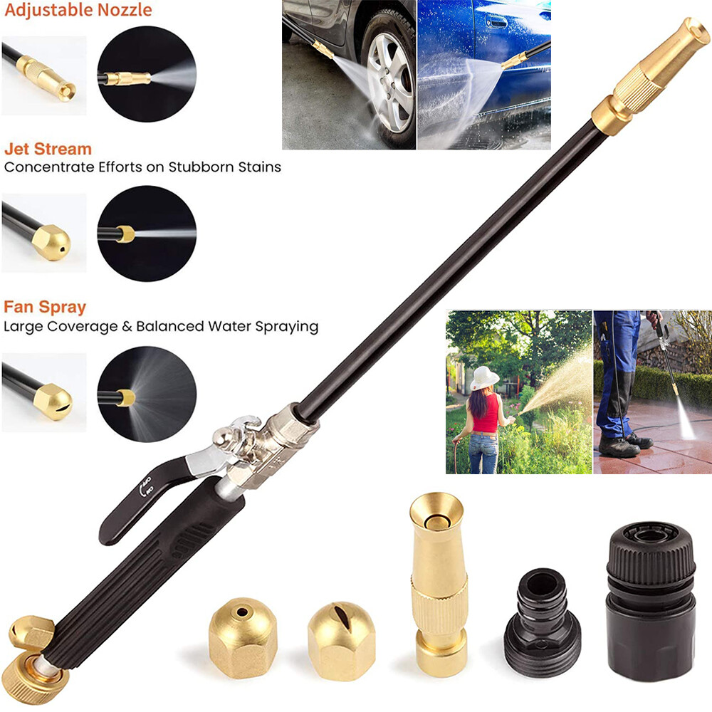 High Pressure Power Washer Gun Wand & 3 Hose Nozzle For Garden Hose &Car Washing