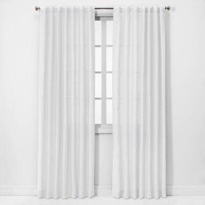 1pc 54''x84'' Light Filtering Window Curtain Panel White - Threshold