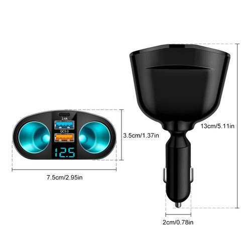 12V Dual USB Car Cigarette Lighter Socket Splitter Power Adapter Charger Outlet