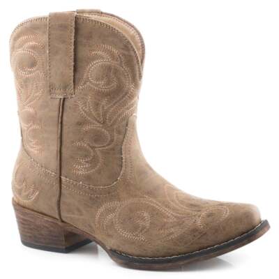 

Женские коричневые повседневные ботинки Roper Riley Shorty Snip Toe Cowboy 09-021-1567-2024, Коричневый, Roper Riley Shorty Snip Toe Cowboy