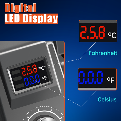 60W/90W Rework Soldering Iron Station Kit LED Display Adjustable Temp Rapid Heat