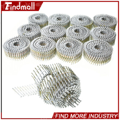 Findmall 3600 Pack 1-1/4''x.092'' Full Round Head Siding Nails Collated Wire Coil