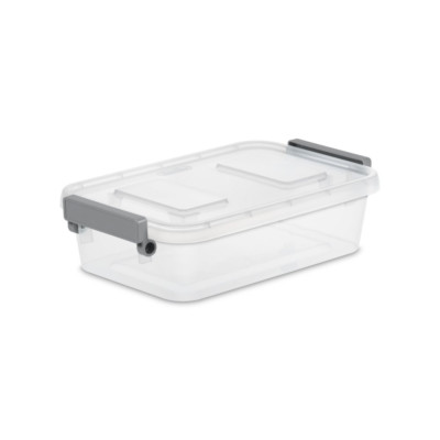 Storage Box Sterlite 2.7 Qt. Modular Latch Box Plastic, Titanium 