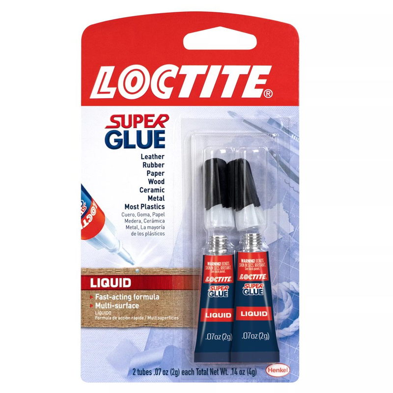 FASTEST DRYING! Loctite Super Glue Liquid Tube, 2 Pack, Clear 0.07 Oz Tube