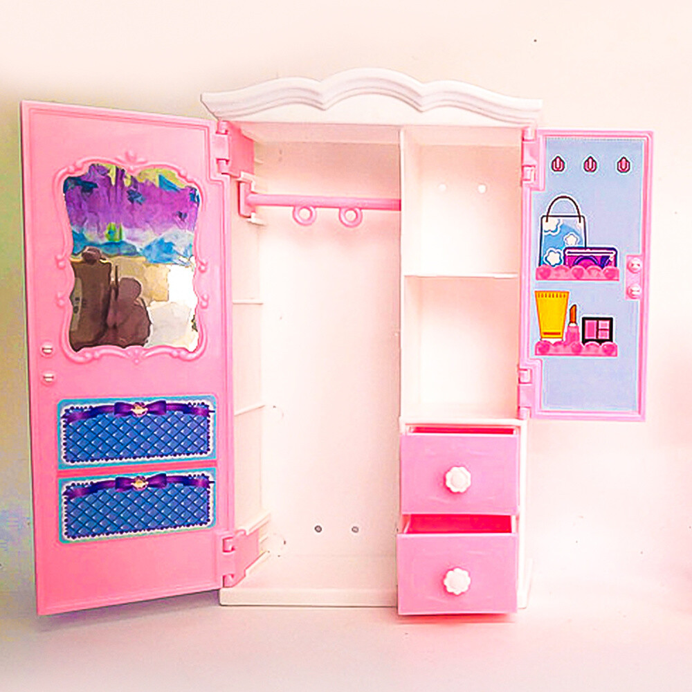 Pretty Wardrobe Simulation Miniature Doll Furniture Toy Gift For