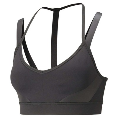 

Puma Low Impact Fashion Luxe Sport Bra Womens Size  Casual 521504-01, Черный