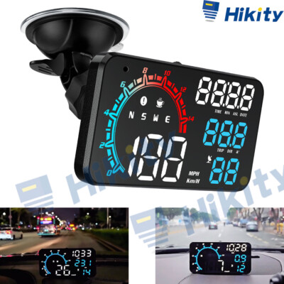 Universal Smart Car Digital GPS Speedometer HUD Head Up Display MPH Speed HD ABS