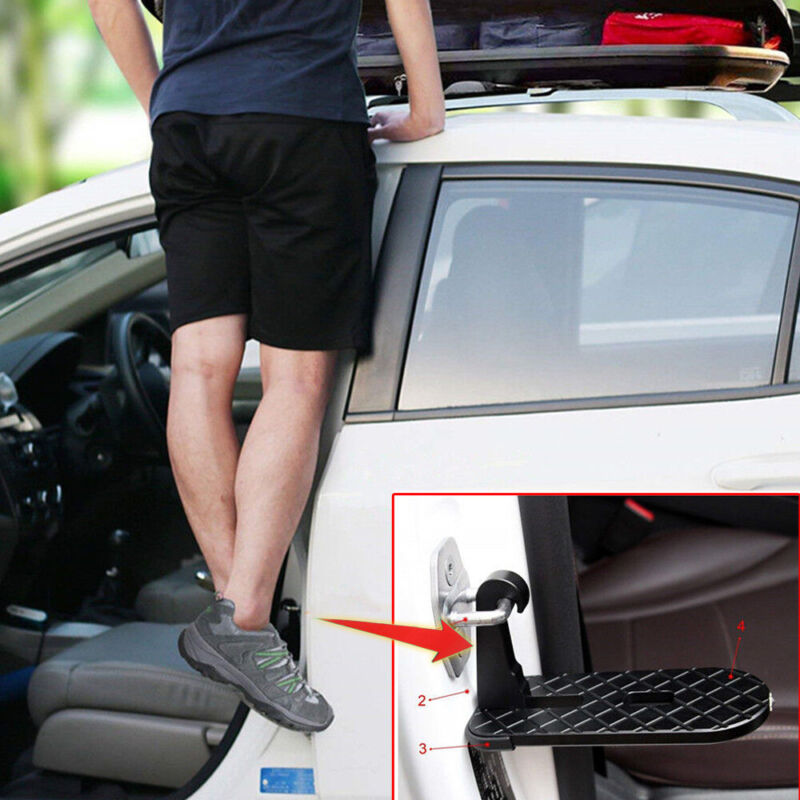 Chic Folding Car Door Latch Hook Step Mini Foot Pedal Ladder For Pickup SUV Roof | eBay